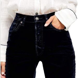 Free People Velveteen High Waist Skinny Pant